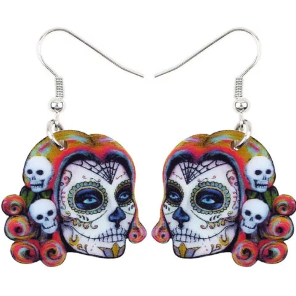 Halloween Day Of The Dead Dangle Earrings